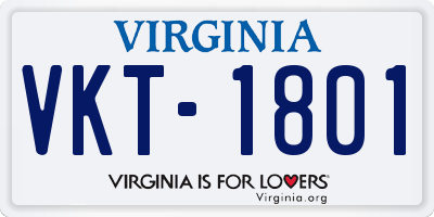 VA license plate VKT1801