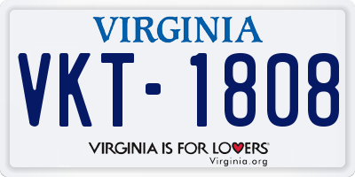 VA license plate VKT1808