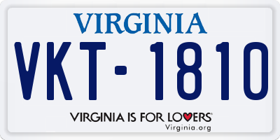 VA license plate VKT1810