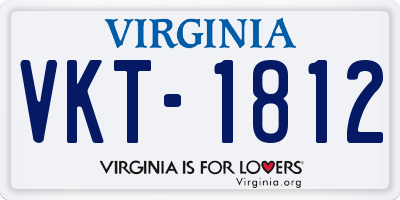 VA license plate VKT1812