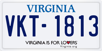 VA license plate VKT1813