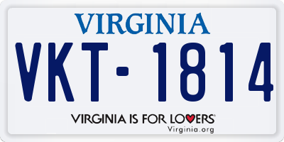 VA license plate VKT1814