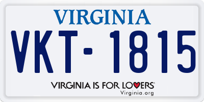 VA license plate VKT1815
