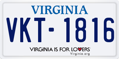 VA license plate VKT1816