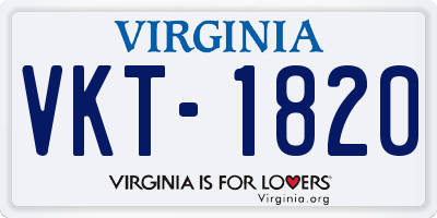 VA license plate VKT1820