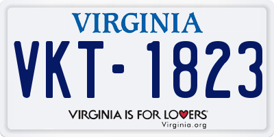VA license plate VKT1823