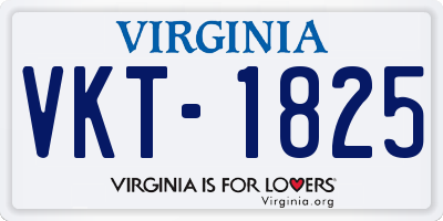 VA license plate VKT1825