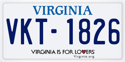VA license plate VKT1826