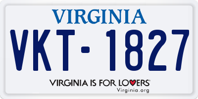 VA license plate VKT1827
