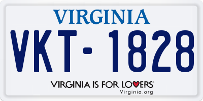VA license plate VKT1828