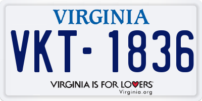 VA license plate VKT1836
