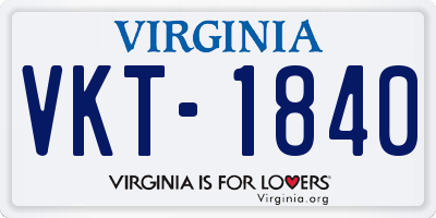 VA license plate VKT1840