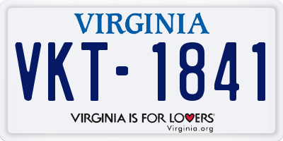 VA license plate VKT1841