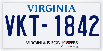 VA license plate VKT1842