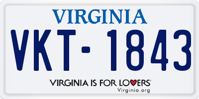 VA license plate VKT1843
