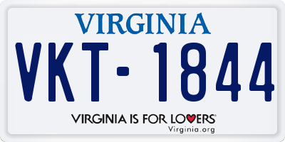 VA license plate VKT1844