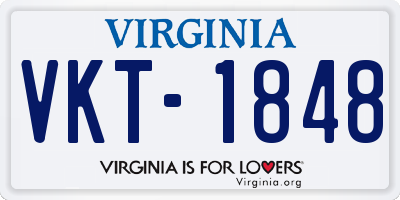 VA license plate VKT1848