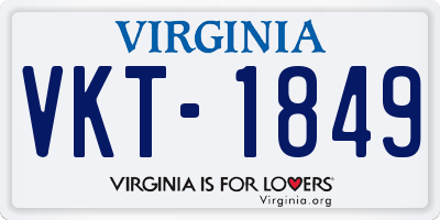 VA license plate VKT1849