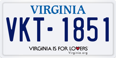 VA license plate VKT1851