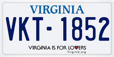 VA license plate VKT1852