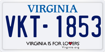 VA license plate VKT1853