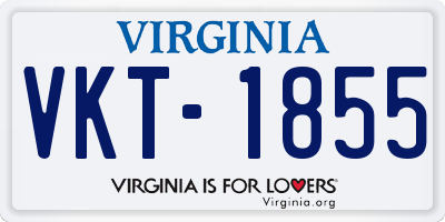 VA license plate VKT1855