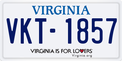 VA license plate VKT1857
