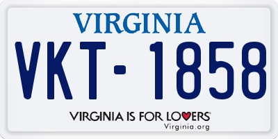 VA license plate VKT1858