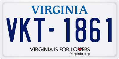 VA license plate VKT1861