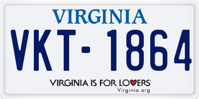 VA license plate VKT1864