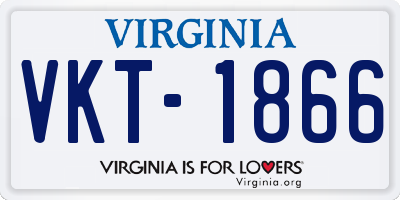 VA license plate VKT1866