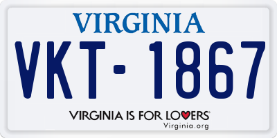VA license plate VKT1867