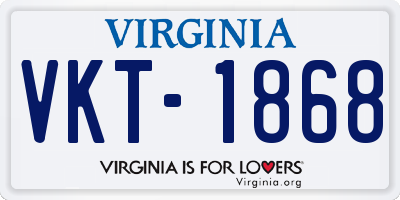 VA license plate VKT1868