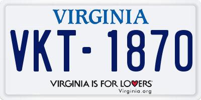 VA license plate VKT1870