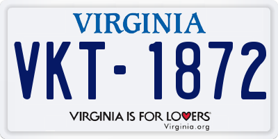VA license plate VKT1872