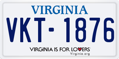 VA license plate VKT1876