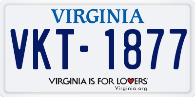 VA license plate VKT1877
