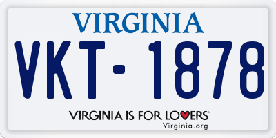 VA license plate VKT1878