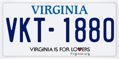 VA license plate VKT1880