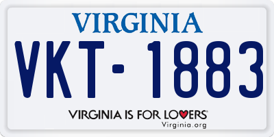VA license plate VKT1883