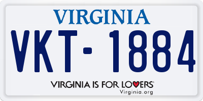 VA license plate VKT1884