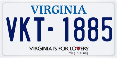 VA license plate VKT1885