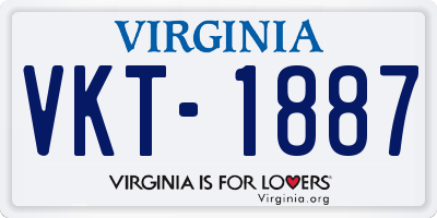VA license plate VKT1887