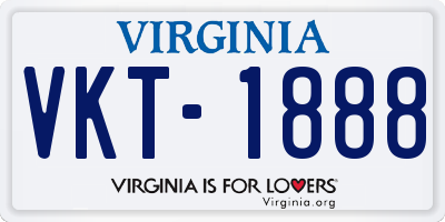 VA license plate VKT1888