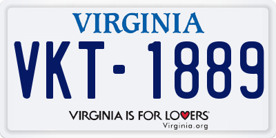 VA license plate VKT1889