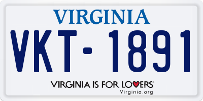 VA license plate VKT1891