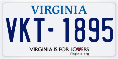 VA license plate VKT1895