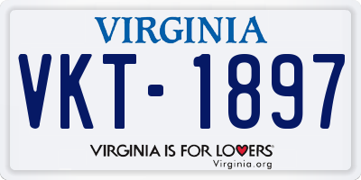 VA license plate VKT1897