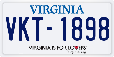 VA license plate VKT1898