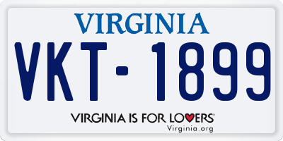 VA license plate VKT1899